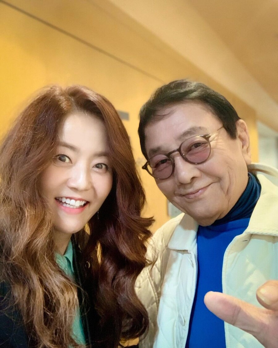 ▲ 손미나(왼쪽), 고 허참. 출처|손미나 SNS