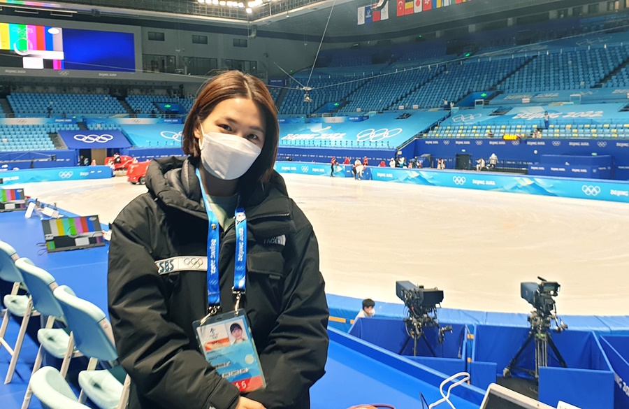 ▲ 2022베이징동계올림픽에서 쇼트트랙 해설위원으로 변신한 박승희 위원.ⓒ연합뉴스
