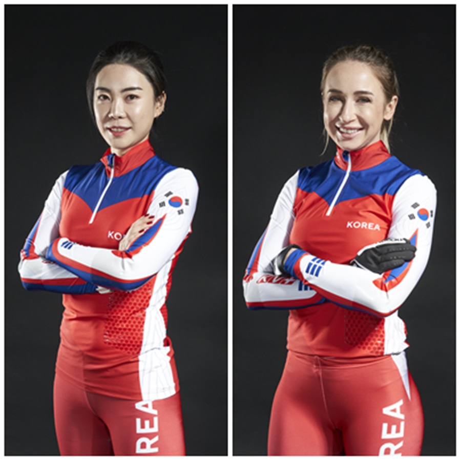 ▲ 2022베이징동계올림픽 바이애슬론 여자 15㎞에 출전한 김선수(왼쪽), 예카테리나 아바쿠모바.ⓒ제공=대한체육회