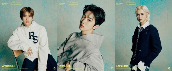 ▲ 크래비티 우빈 원진 민희의 아드레날린 버전 콘셉트 화보. 제공|스타쉽엔터테인먼트