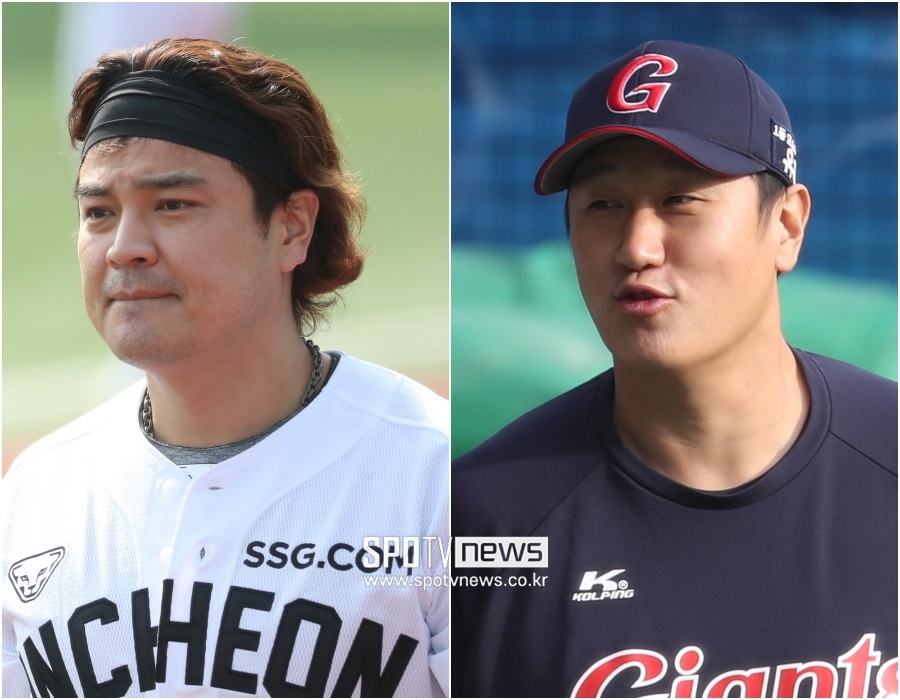 ▲ 내년에도 함께 뛰는 SSG 추신수(왼쪽)와 롯데 이대호. ⓒ곽혜미 기자