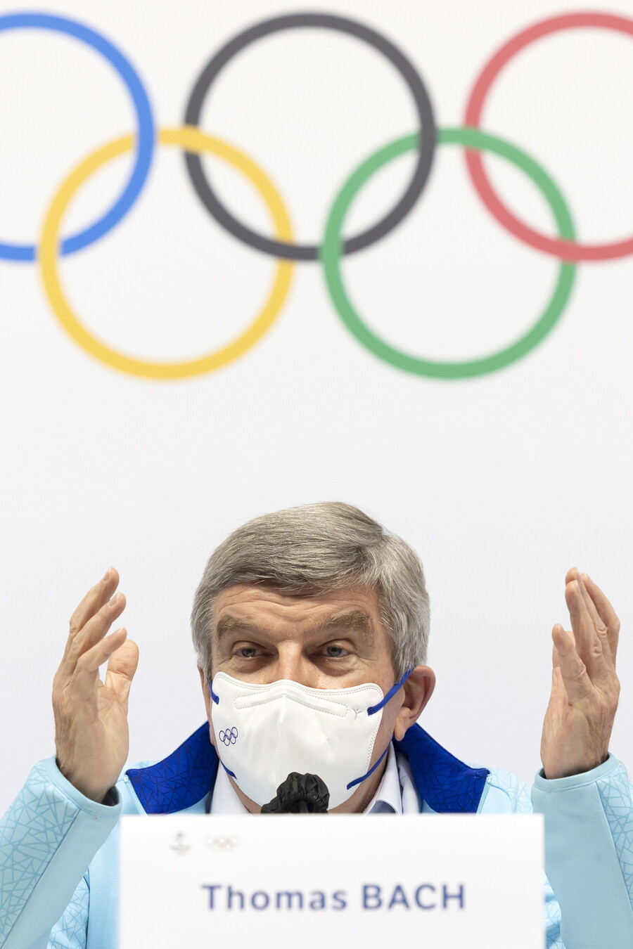 ▲ 토마스 바흐 국제올림픽위원회(IOC) 위원장이 중국 베이징 메인미디어센터(MMC)에서 2022 베이징동계올림픽 결산 기자회견을 열었다. ⓒ연합뉴스/EPA