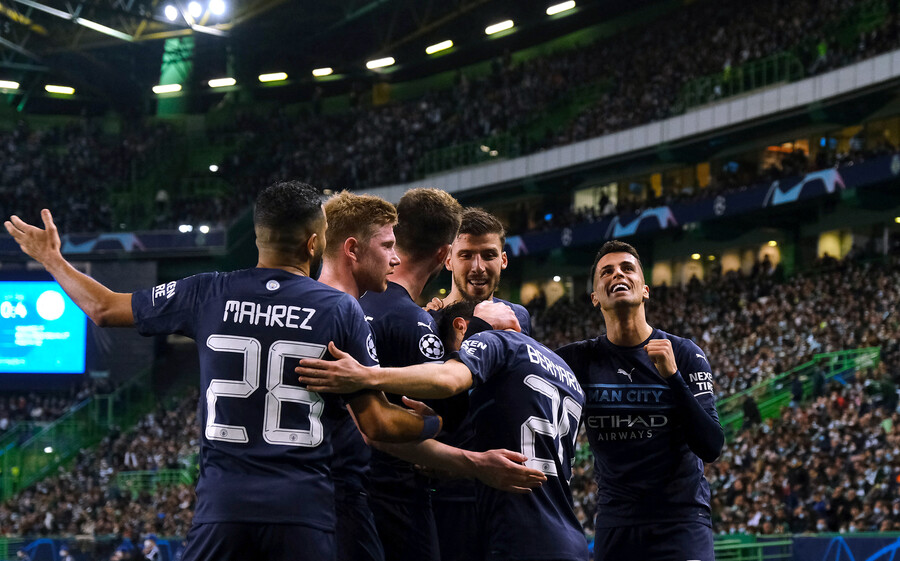 ▲ 스포르팅 CP에 5-0 대승을 거둔 맨시티. ⓒ연합뉴스/Reuters