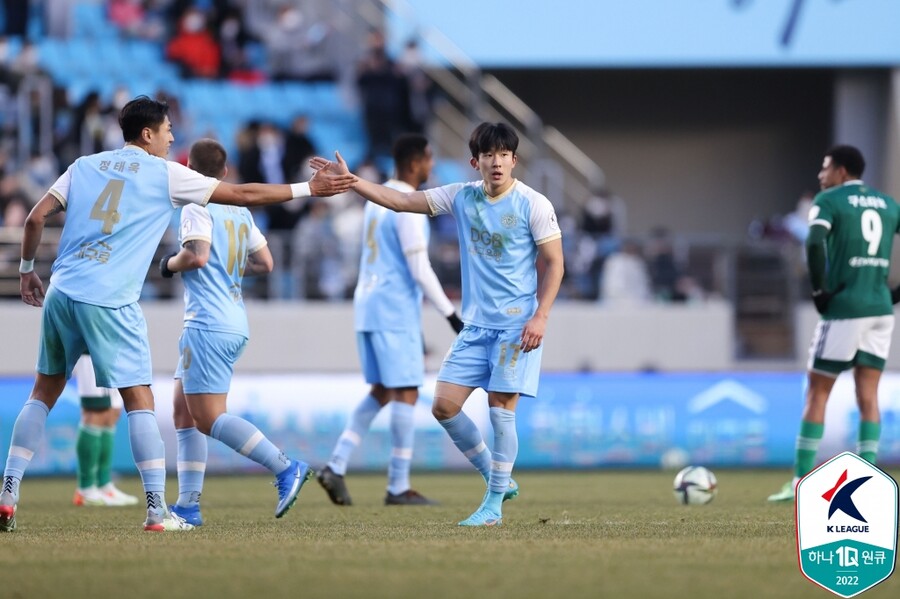 ▲ 대구FC 고재현이 27일 전북 현대와 K리그1 2라운드에서 동점골을 넣었다 ⓒ한국프로축구연맹