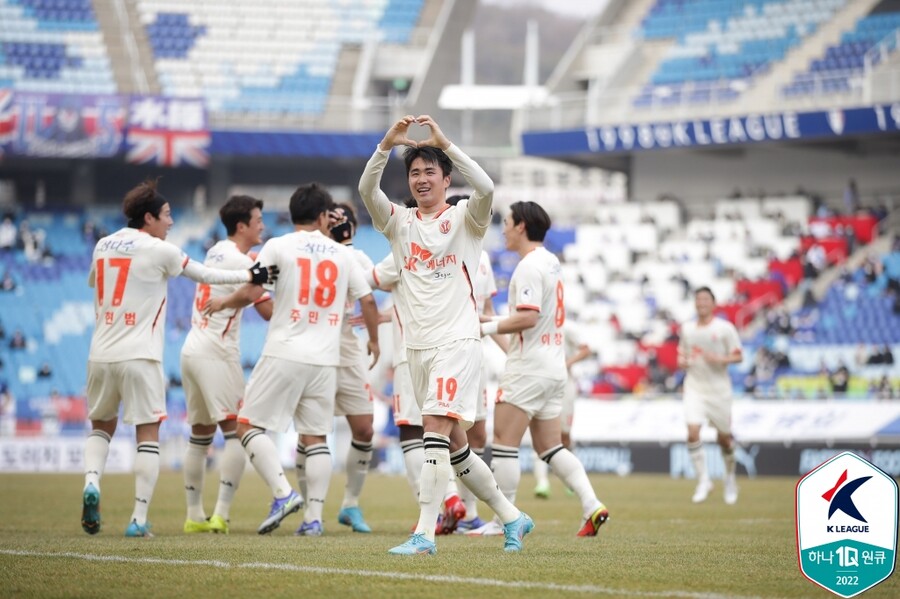 ▲ 제주유나이티드의 시즌 첫 골을 뽑아낸 김주공 ⓒ한국프로축구연맹