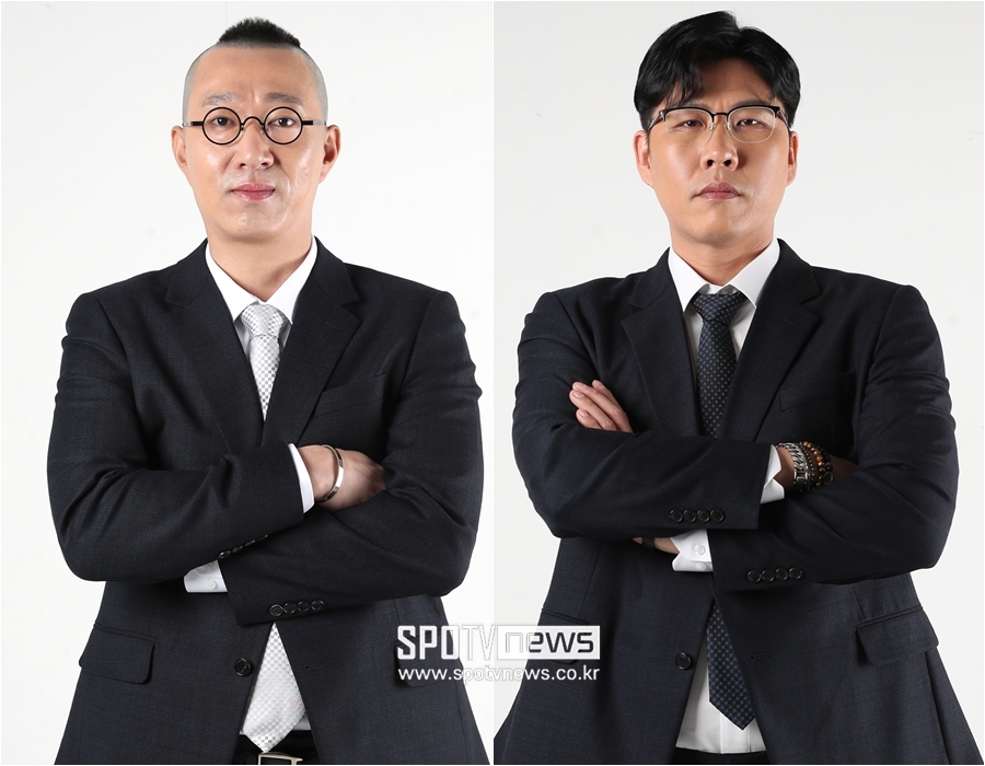 ▲ SPOTV 야구 해설위원으로 새로운 커리어를 시작할 정성훈(왼쪽)-권혁. ⓒ 곽혜미 기자