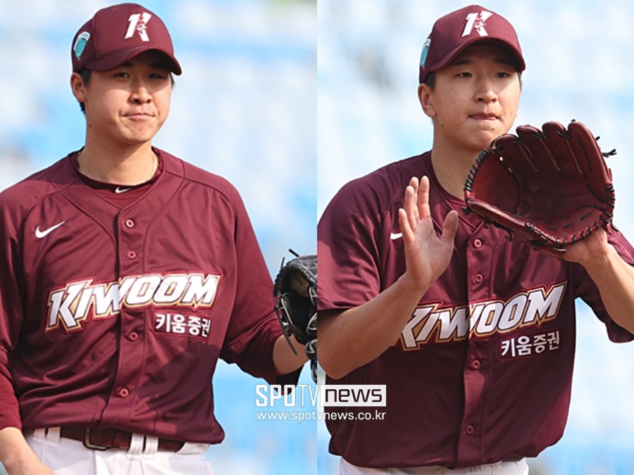 ▲ 키움 히어로즈 투수 장재영(왼쪽), 주승우. ⓒ곽혜미 기자