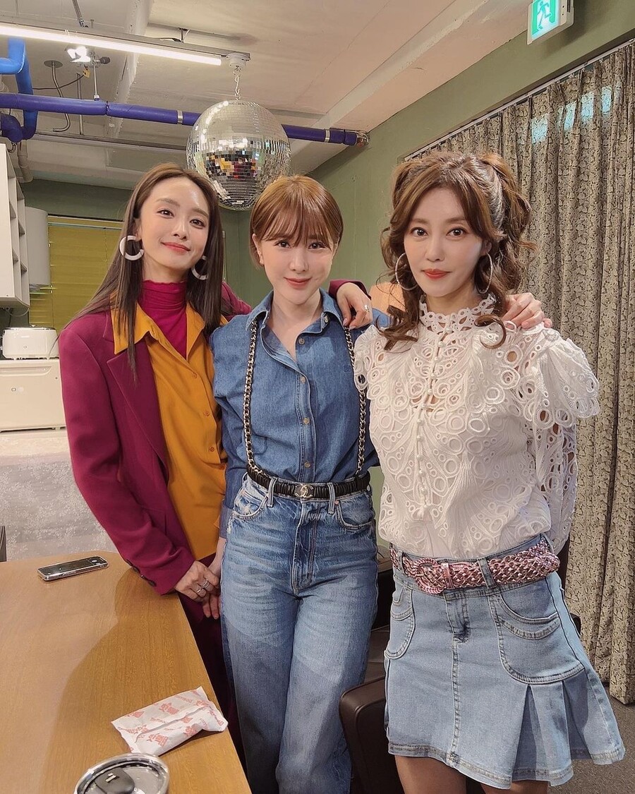 ▲ 쥬얼리 박정아, 서인영, 이지현(왼쪽부터). 출처| 서인영 인스타그램