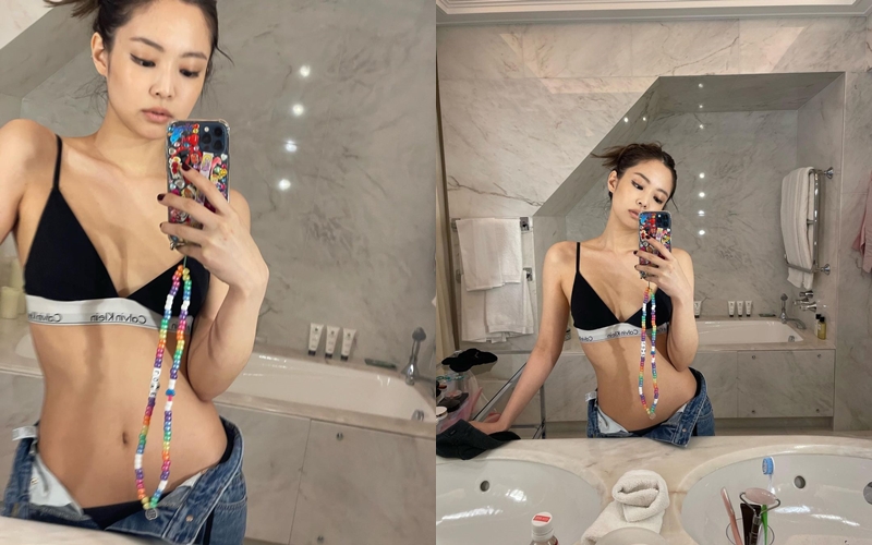 제니, 걸그룹이 이렇게 노출해도 되나…과감한 속옷 자태로 '명품 몸매' 과시