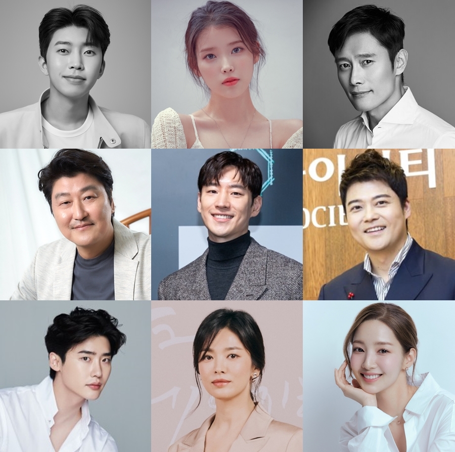 ▲ 산불 피해 구호를 위해 기부에 동참한 스타들. 사진 왼쪽 위부터 임영웅, 아이유, 이병헌, 송강호, 이제훈, 전현무, 이종석, 송혜교, 박민영 등. 제공|각 소속사 등