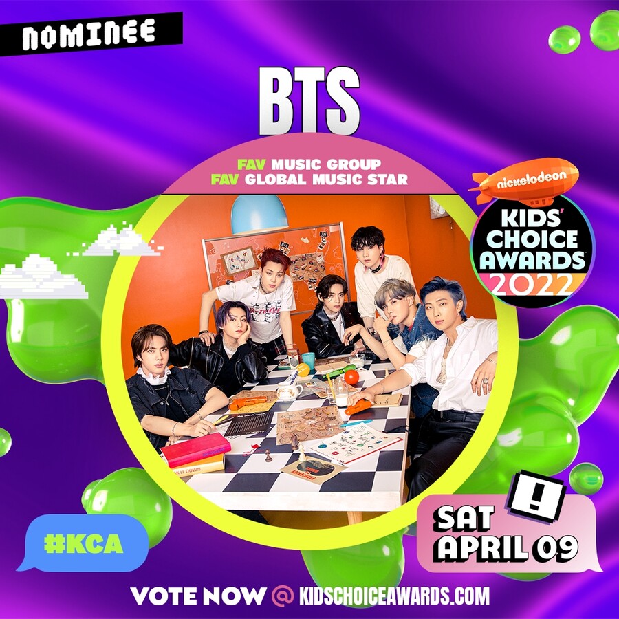 ▲ 방탄소년단. 제공| 니켈로디언 키즈 초이스 어워드(Nickelodeon Kids Choice Awards)