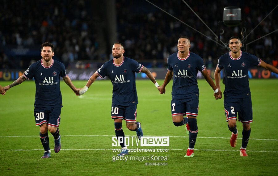 ▲ 리오넬 메시, 네이마르, 킬리안 음바페, 아슈라프 하키미