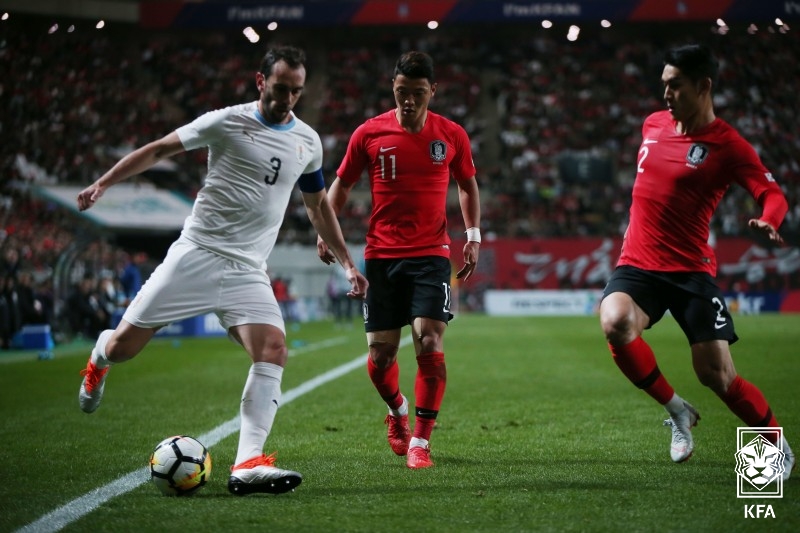 ▲ 한국은 2018년 10월 우루과이와 평가전에서 2-0으로 승리했다. ⓒ대한축구협회