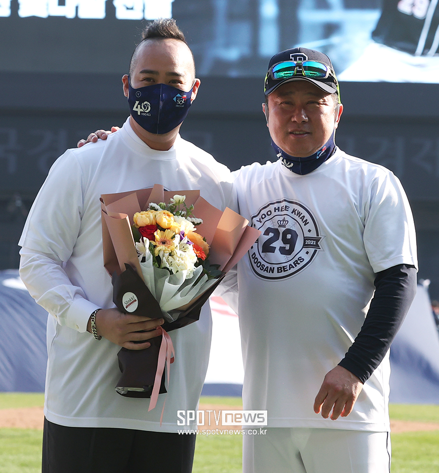 ▲ 유희관 김태형 감독 ⓒ곽혜미 기자