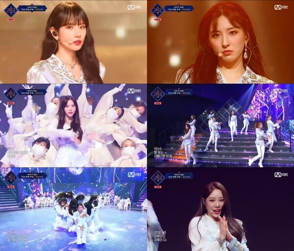 ▲ 7일 방송된 '퀸덤2'에서 '이루리' 무대를 선사한 우주소녀. 방송화면 캡처