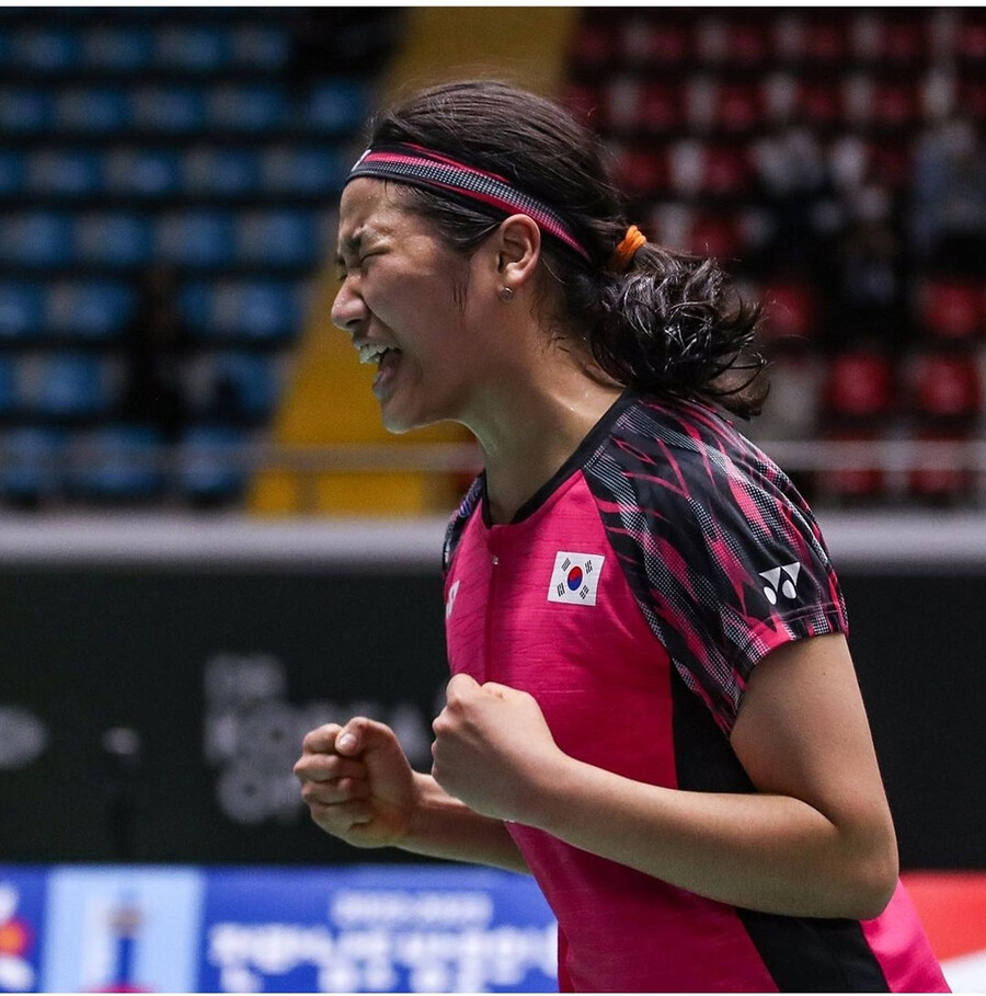 ▲ 2022 BWF 코리아오픈에서 환호하는 안세영 ⓒBWF 인스타그램 캡처