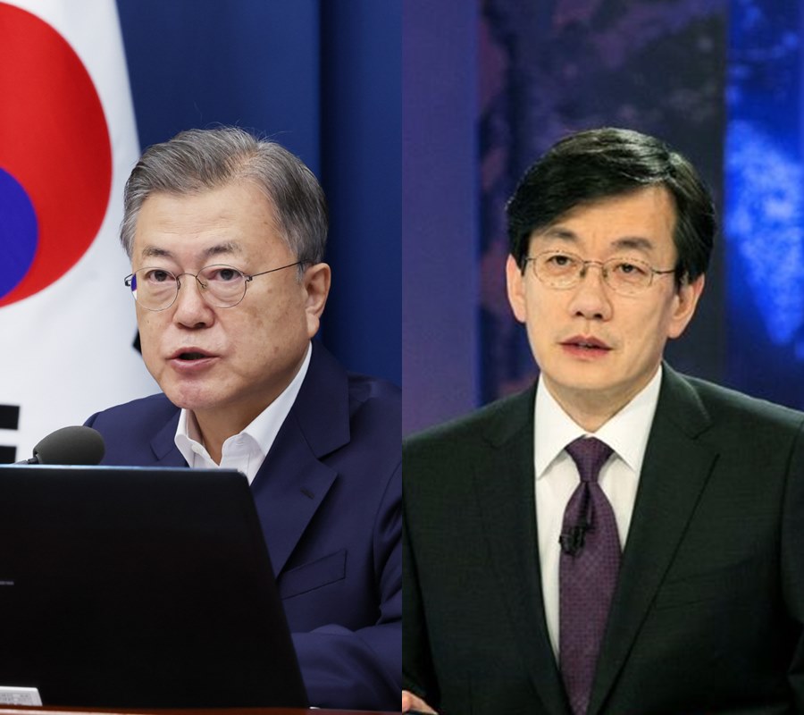 ▲ 문재인 대통령(왼쪽), 손석희 전 앵커. 제공ㅣJTBC