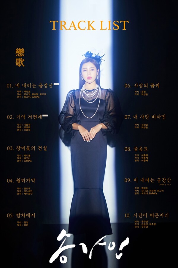 ▲ 송가인 새 앨범 '연가' 트랙리스트. 제공|포켓돌스튜디오