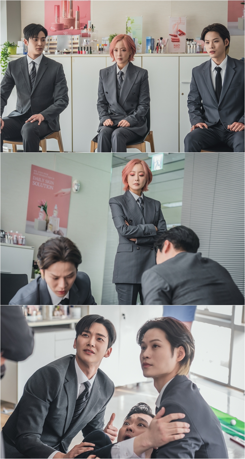 '내일' 김희선‧로운‧윤지온, 깔맞춤 뷰티회사 면접룩…무슨 일이래?