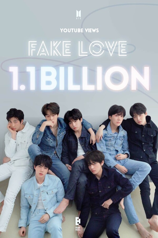 ▲ 방탄소년단 '페이크 러브' 뮤직비디오 11억뷰 돌파 이미지. 제공|빅히트뮤직