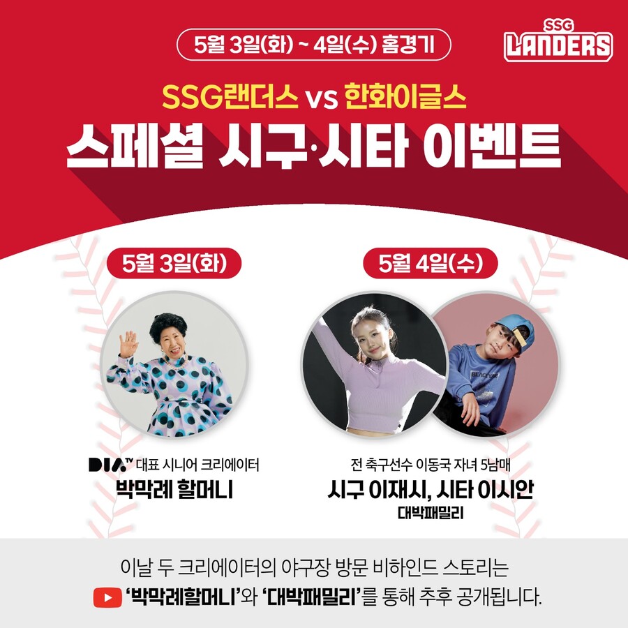 박막례 할머니·이동국 가족…SSG 어린이날 시리즈 온다