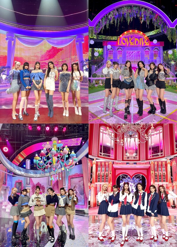 ▲ 아이브는 '러브 다이브' 방송마다 화려한 세트로 주목받았다. 제공|스타쉽엔터테인먼트