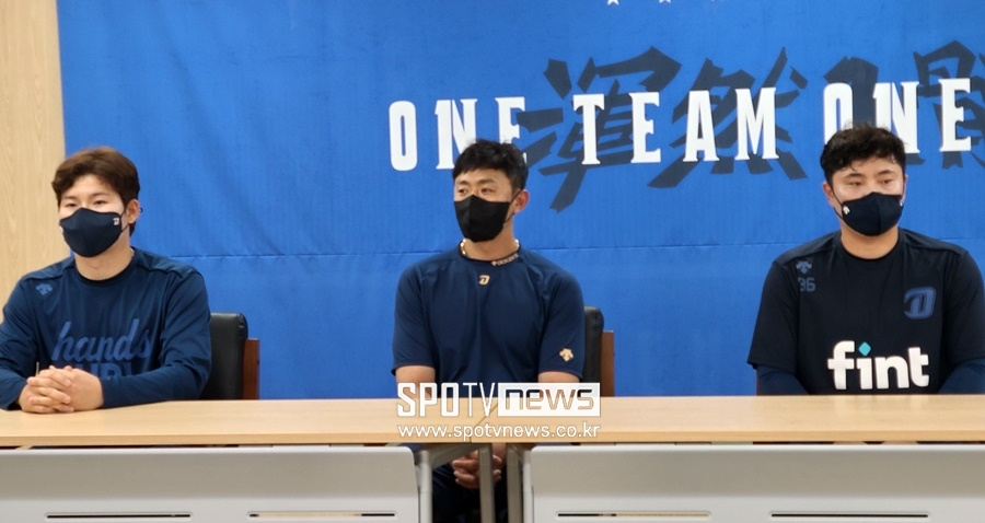 ▲ 왼쪽부터 NC 다이노스 박민우, 이명기, 권희동 ⓒ 대구, 김민경 기자