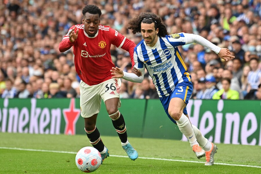▲ 맨체스터 유나이티드전 EPL 데뷔골을 신고한 마크 쿠쿠렐라. ⓒ연합뉴스/AFP