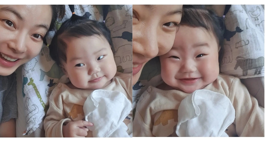 윤소이 6개월 딸, 표정연기가 장난 아니네… "엄마가 망쳐 미안"