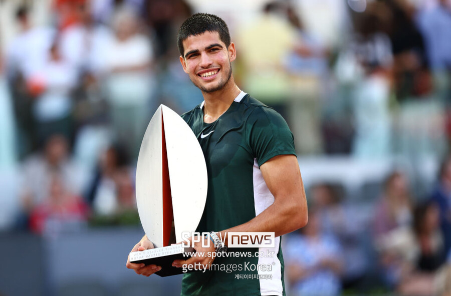 ▲ 2022 ATP 투어 마드리드 오픈에서 우승한 카를로스 알카라스