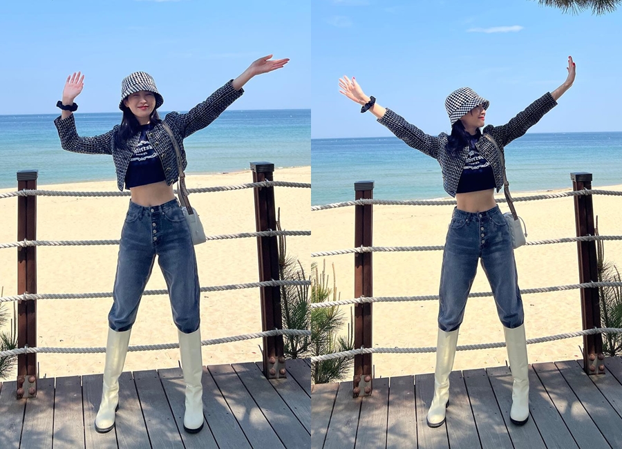 정혜성, 마르기만 한 줄 알았더니 반전이 있네…'168cm-48kg'의 황금비율