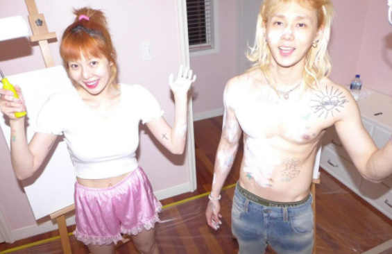 ▲ 가수 현아(왼쪽)와 던. 출처| 던 인스타그램
