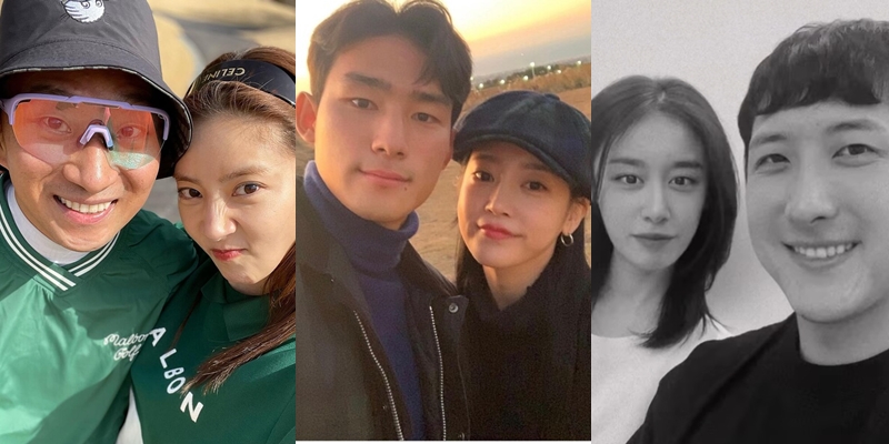 ▲ 손담비-이규혁, 소연-조유민, 지연-황재균 (왼쪽부터). 출처| 손담비, 소연, 지연 인스타그램