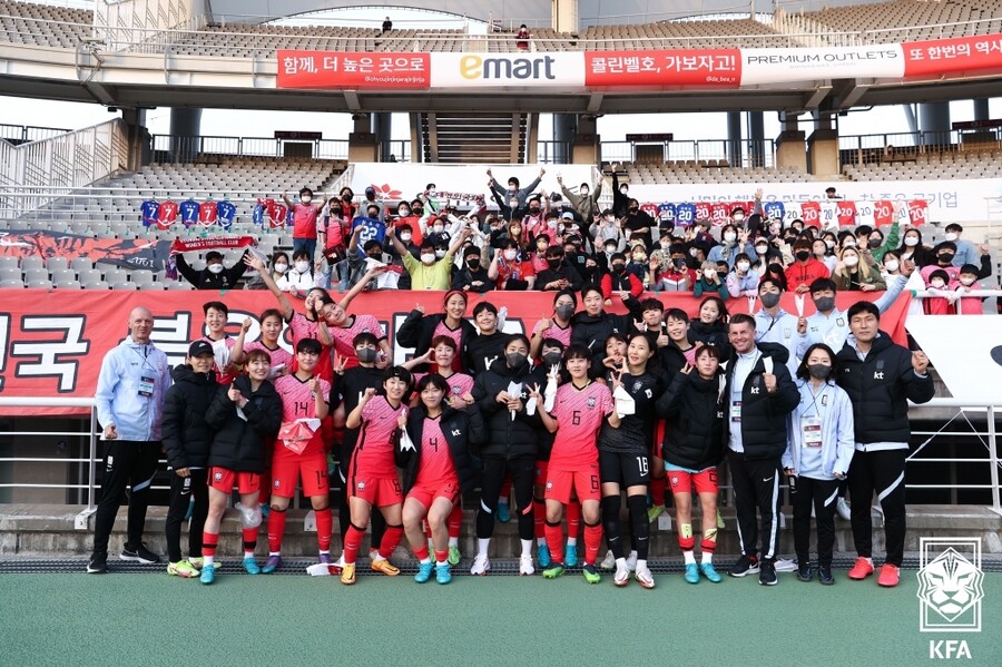 ▲ 지난 베트남과 친선경기에서 승리를 거둔 대한민국 여자대표팀. ⓒ대한축구협회