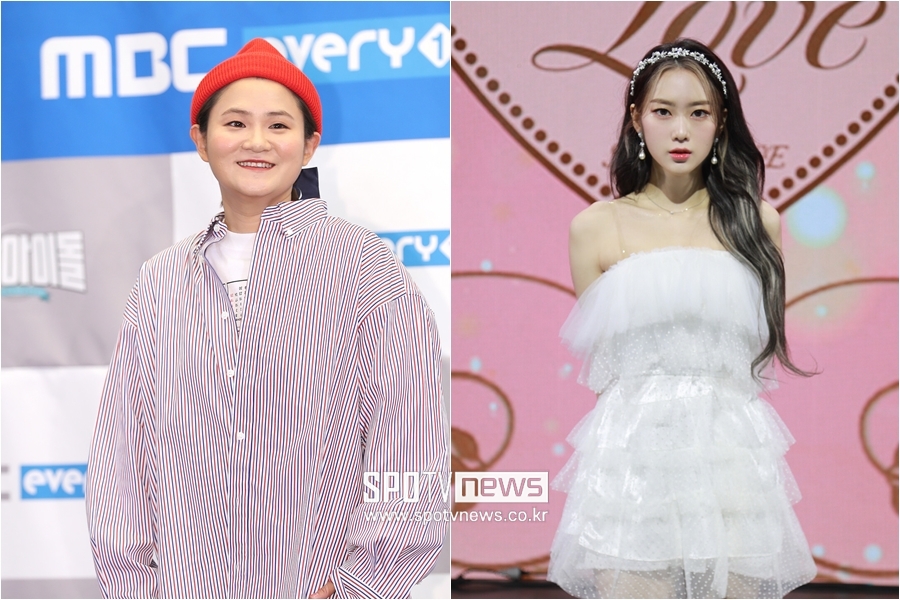 ▲ 김신영(왼쪽), 지호.  ⓒ곽혜미 기자, WM엔터테인먼트 제공