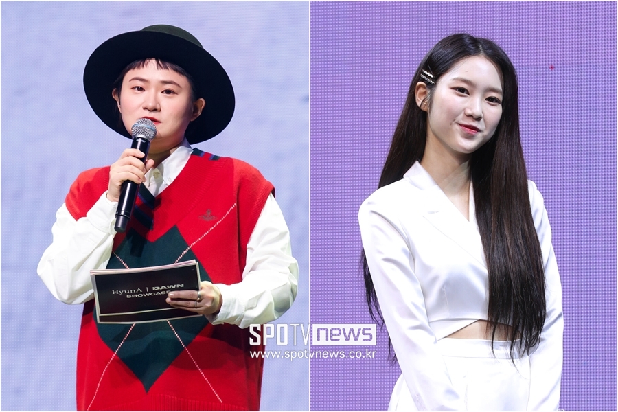 ▲ 김신영(왼쪽), 오마이걸 출신 지호.  ⓒ곽혜미 기자,  ⓒ스포티비뉴스DB