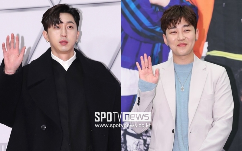 ▲ 래퍼 슬리피(왼쪽)과 딘딘. 출처| 스포티비뉴스 DB