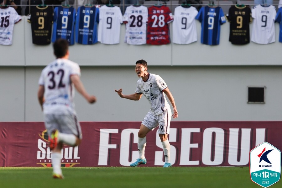 ▲ 김천 상무 조규성이 FC서울에서 리그 10호골을 넣었다. ⓒ한국프로축구연맹