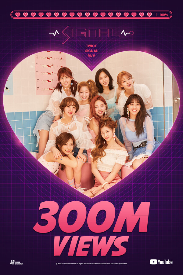 ▲ 트와이스 '시그널' 뮤직비디오 3억뷰 돌파 기념 이미지. 제공|JYP엔터테인먼트