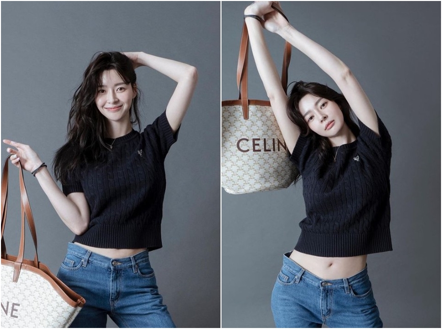 권나라, 팔 들었더니 나온 반전 개미허리…청바지가 저렇게 남아도네