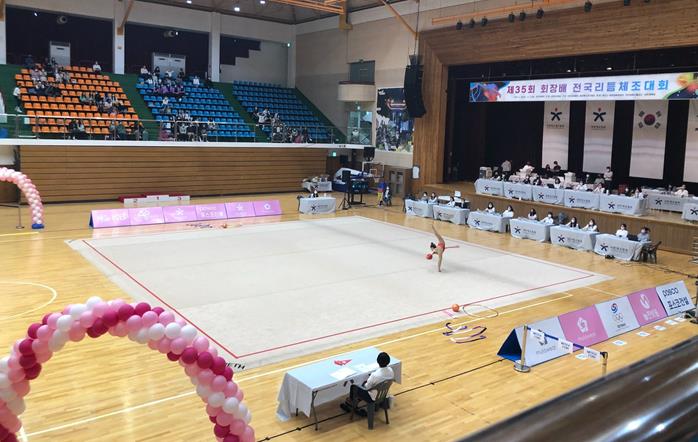 ▲ 제35회 회장배 전국리듬체조대회가 열린 충북 제천체육관 ⓒ대한체조협회