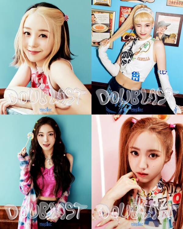 ▲ 케플러 ‘블루 블라스트’ 버전의 히카루, 휴닝바히에, 서영은, 강예서 콘셉트 포토. 제공|웨이크원, 스윙엔터테인먼트