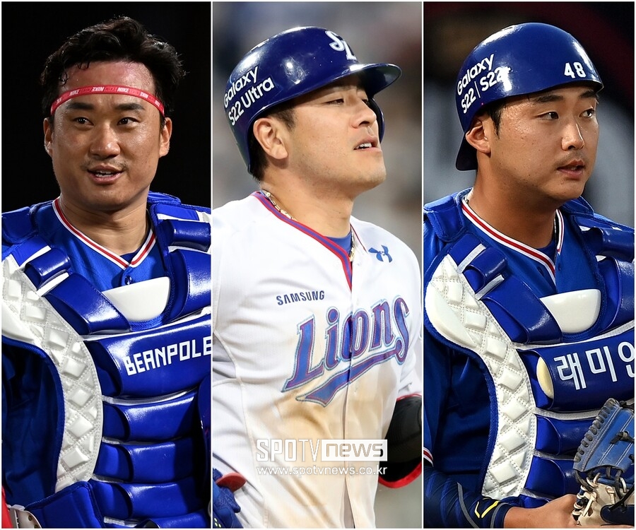 ▲ 김태군-강민호-김재성(왼쪽부터) ⓒ 삼성 라이온즈