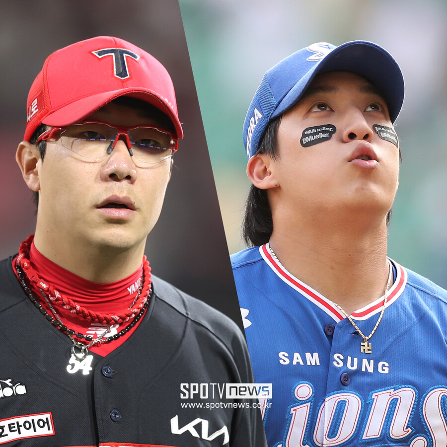 ▲ KIA 타이거즈 양현종(왼쪽), 삼성 라이온즈 원태인. ⓒ스포티비뉴스DB