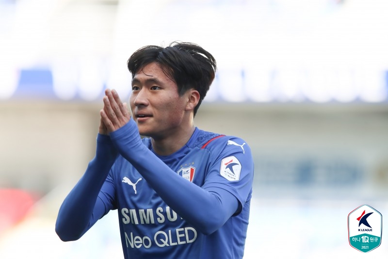 ▲ 수원삼성 시절 정상빈(그라스호퍼) ⓒ한국프로축구연맹