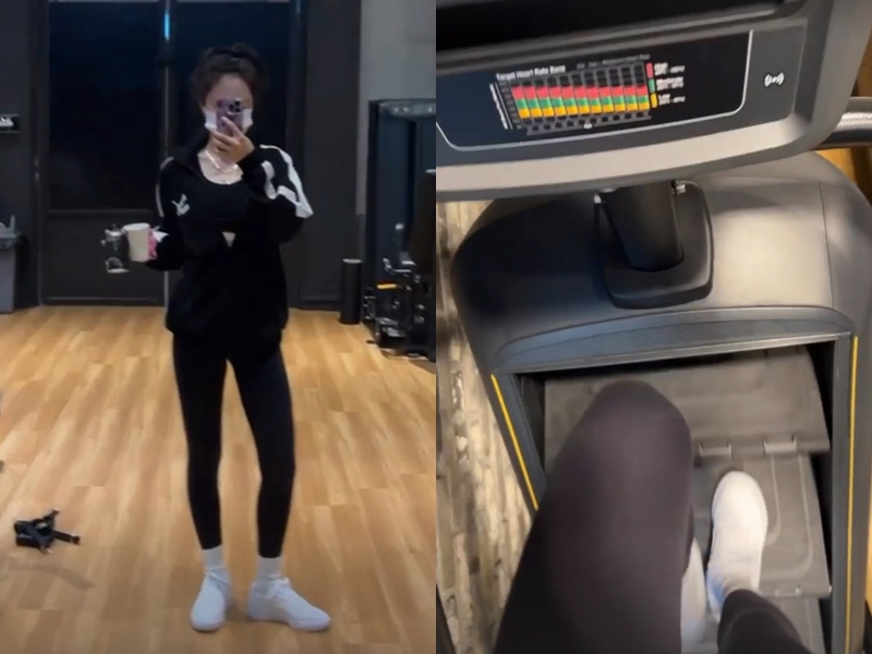 '레깅스 여신' 손나은, 지독하게 운동하네…'천국의 계단' 1000개 거뜬