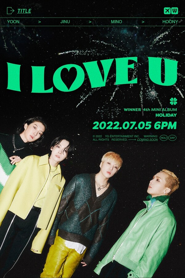 ▲ 위너 새 앨범 '홀리데이' 타이틀곡은 '아이 러브 유'로 밝혀졌다. 제공|YG엔터테인먼트