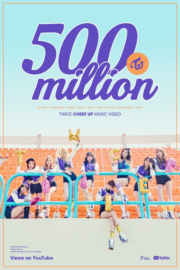 트와이스 '치어 업' 뮤비, 5억뷰 돌파…통산 5번째