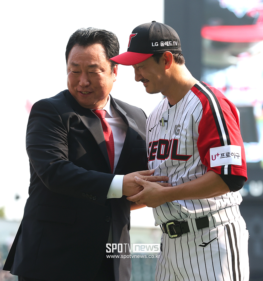 ▲ 차명석 단장 박용택 ⓒ곽혜미 기자