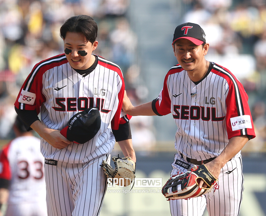 ▲ 임찬규 박용택 ⓒ곽혜미 기자